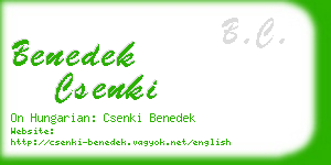 benedek csenki business card